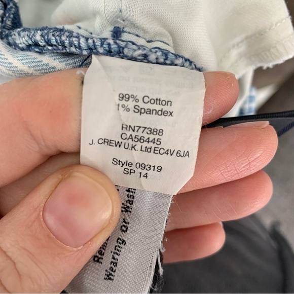 J.CREW Cotton Toothpick Ankle Zipper Pants Size 30 Railroad Stripe - Picture 5 of 9